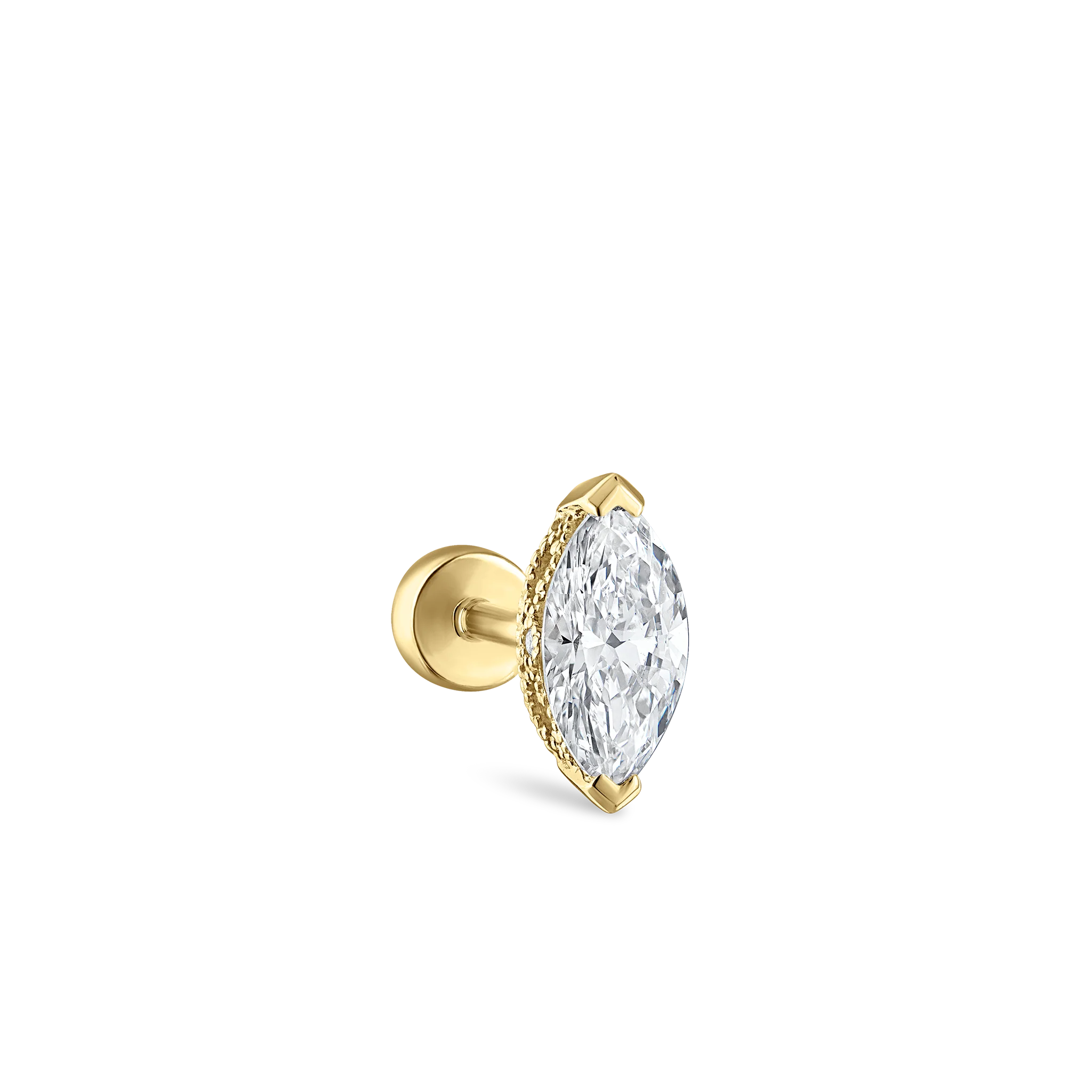 Marquise Diamond Threaded Stud Earring - Image 70