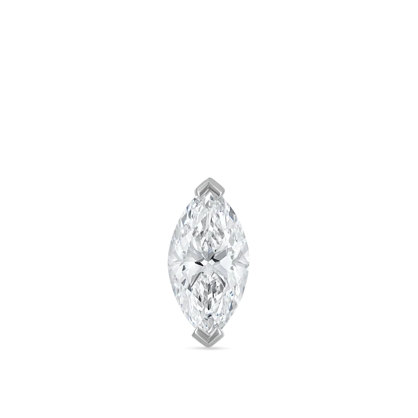 Marquise Diamond Threaded Stud Earring With Titanium Backing - Image 21