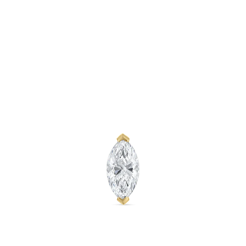 Marquise Diamond Threaded Stud Earring With Titanium Backing - Image 30