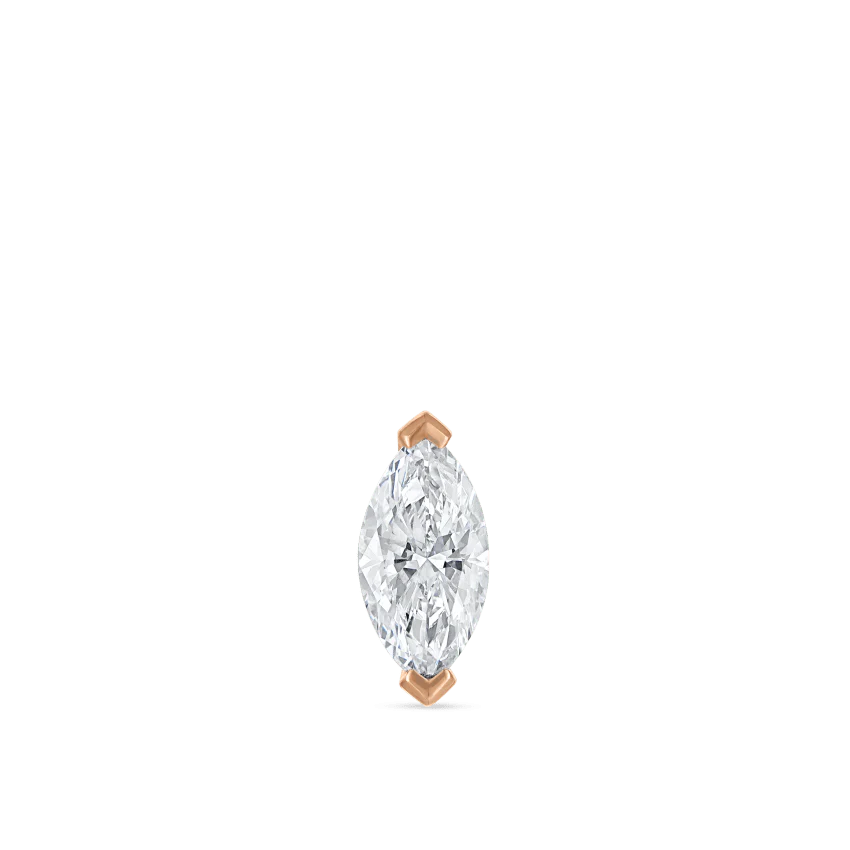 Marquise Diamond Threaded Stud Earring With Titanium Backing - Image 58