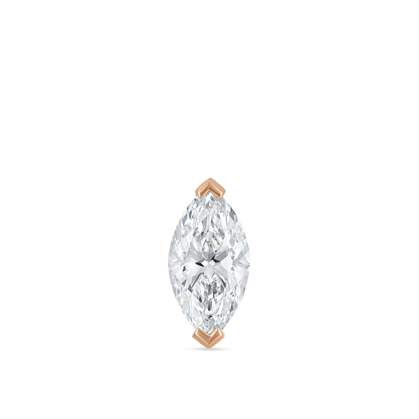 Marquise Diamond Threaded Stud Earring With Titanium Backing - Image 63