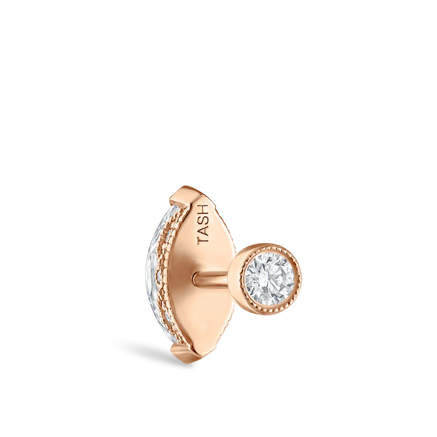 Marquise Diamond Threaded Stud Earring With Titanium Backing - Image 64