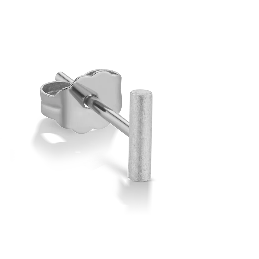 Matte Round Bar Stud Earring - Image 4