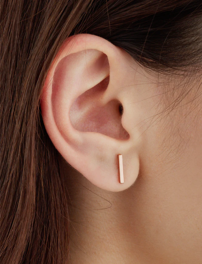 Matte Square Bar Stud Earring - Image 14