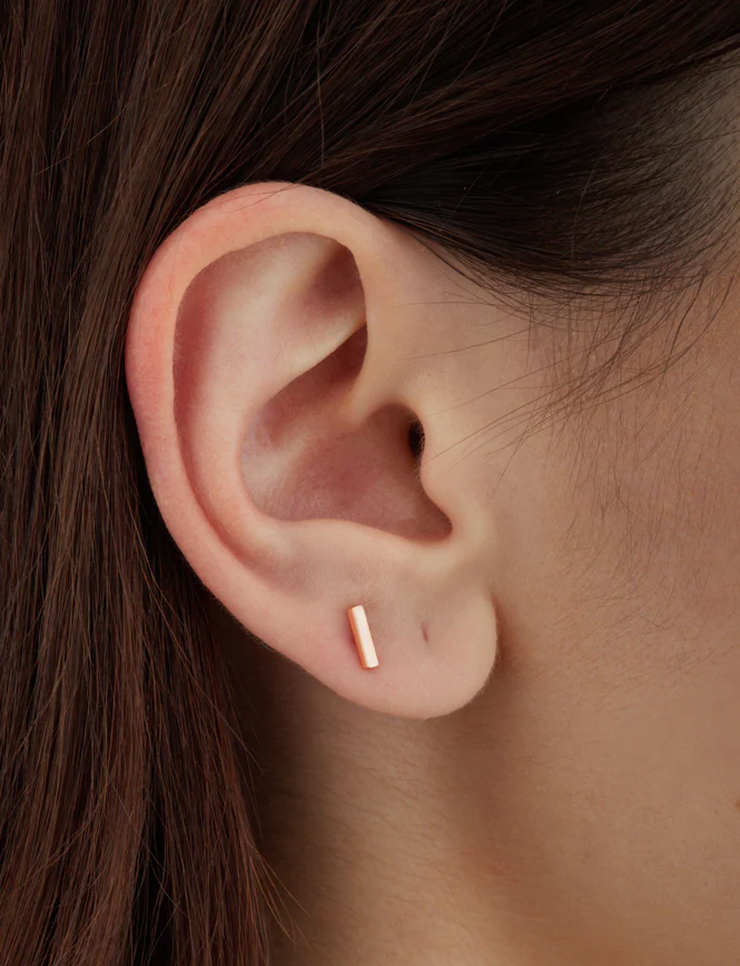 Matte Square Bar Stud Earring - Image 19