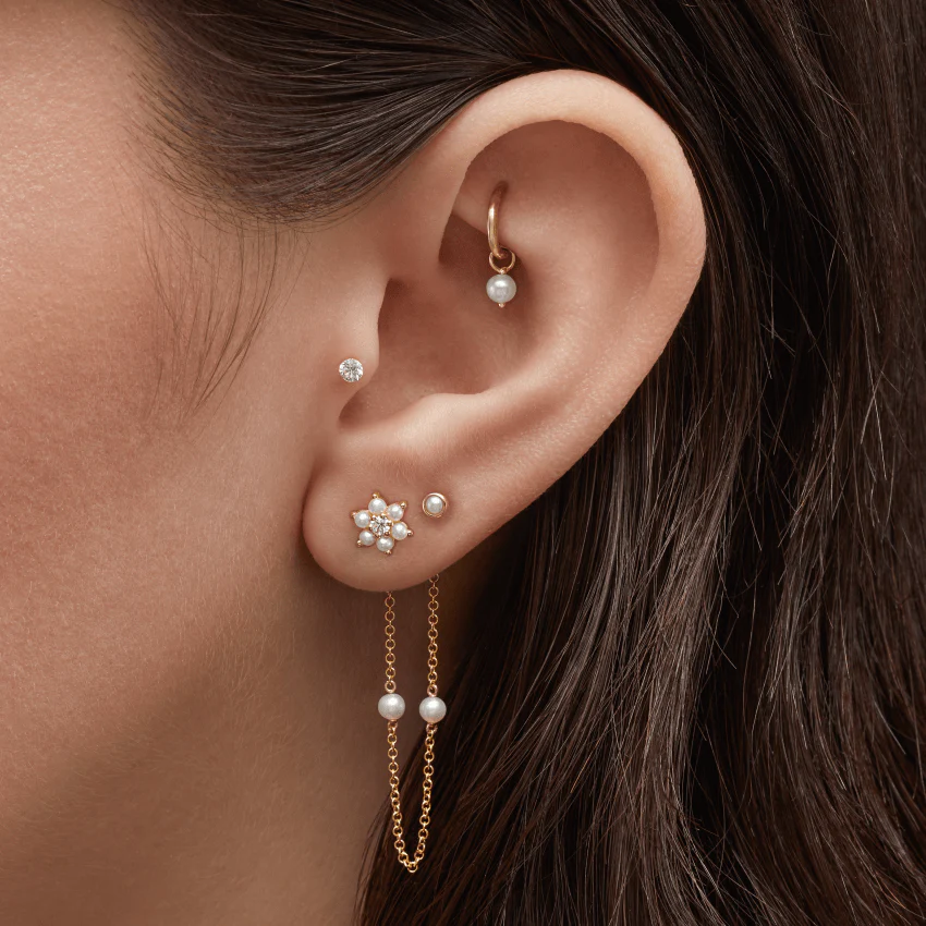 Natural Pearl Stud Earring - Image 3