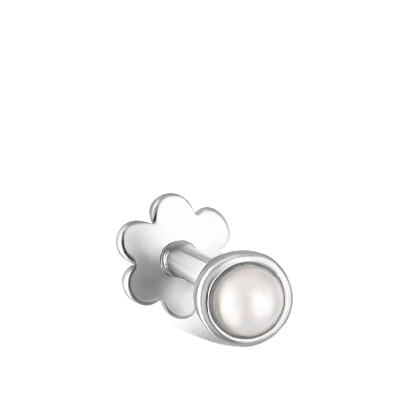 Natural Pearl Threaded Stud Earring - Image 2