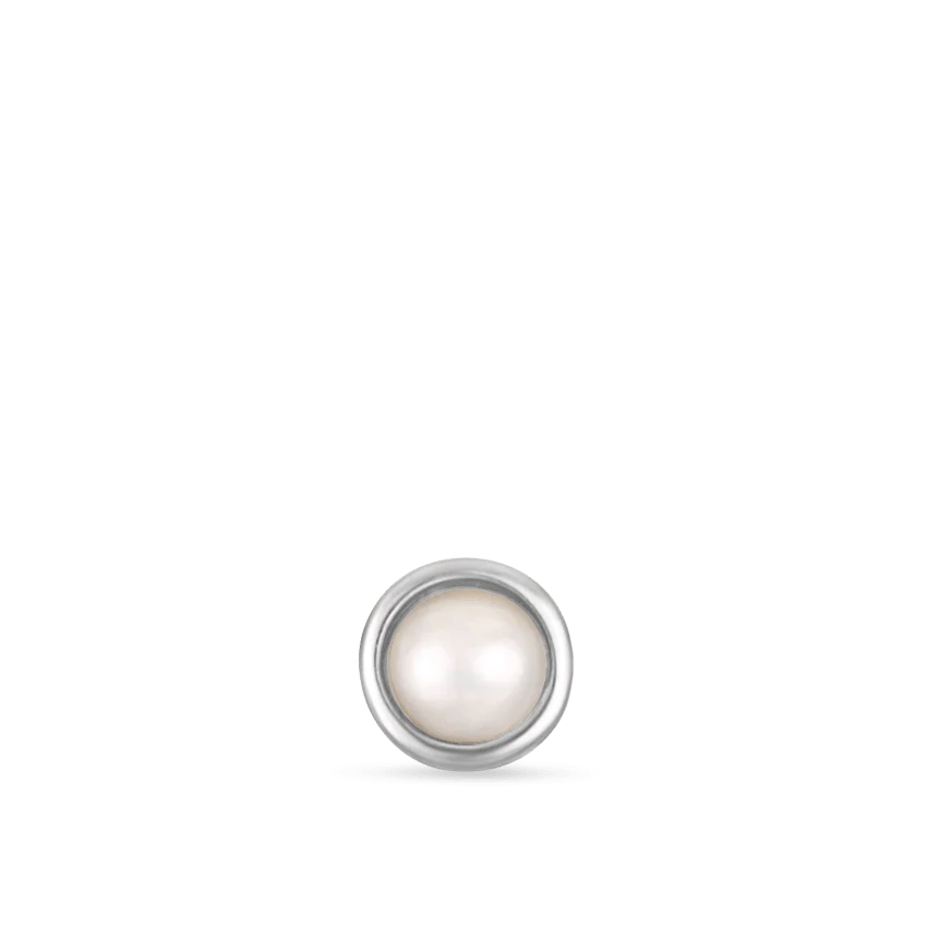 Natural Pearl Threaded Stud Earring With Titanium Backing - Image 6