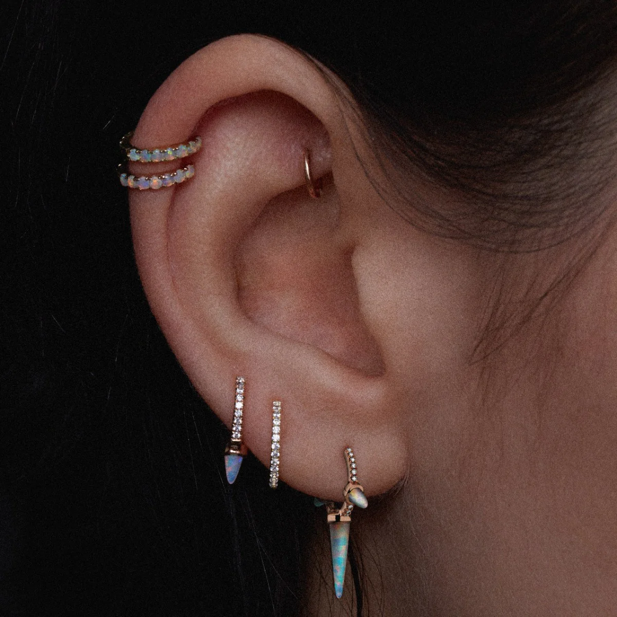 Opal Eternity Hoop Earring - Image 18