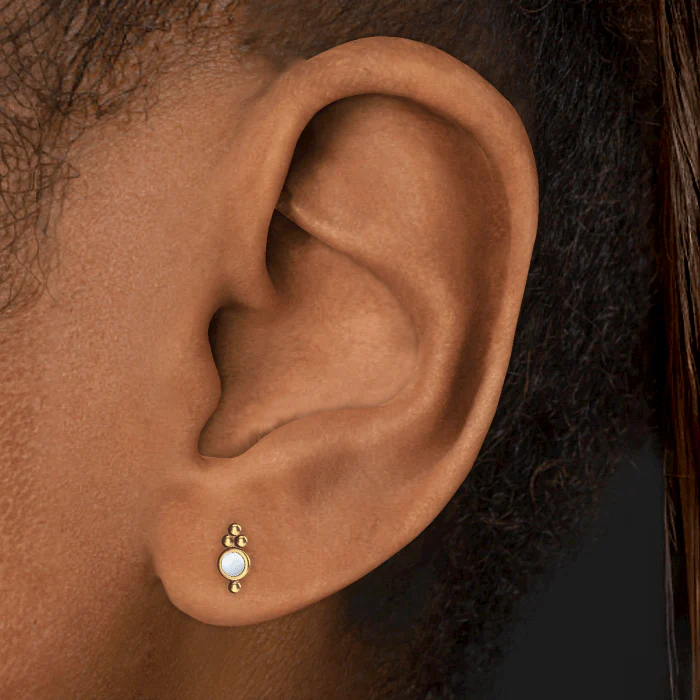 Opal Four Ball Trinity Threaded Stud Earring - Image 6