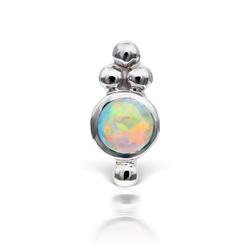 Opal Four Ball Trinity Threaded Stud Earring With Titanium Backing - Image 3