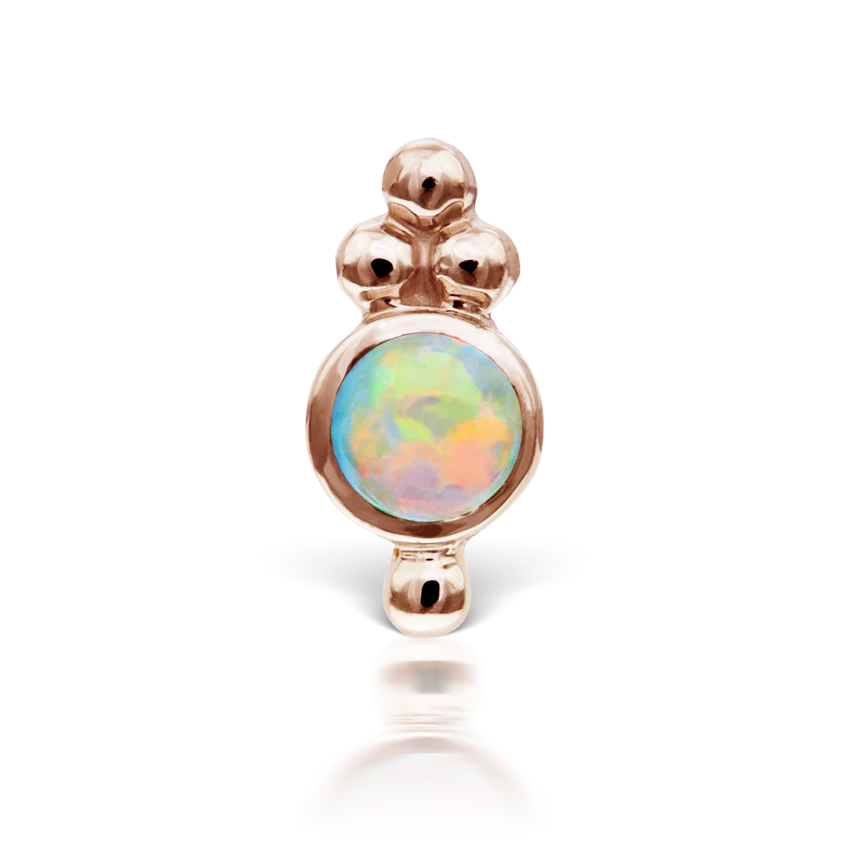 Opal Four Ball Trinity Threaded Stud Earring With Titanium Backing - Image 8