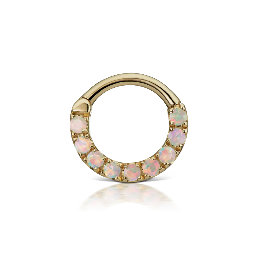 Opal Horizontal Eternity Hoop Earring - Image 9
