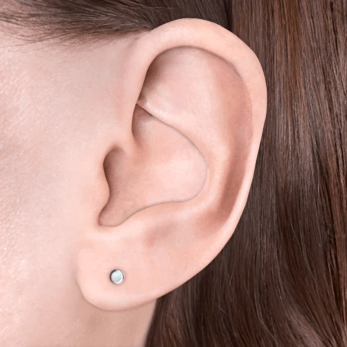 Opal Threaded Stud Earring With Titanium Backing - Image 4