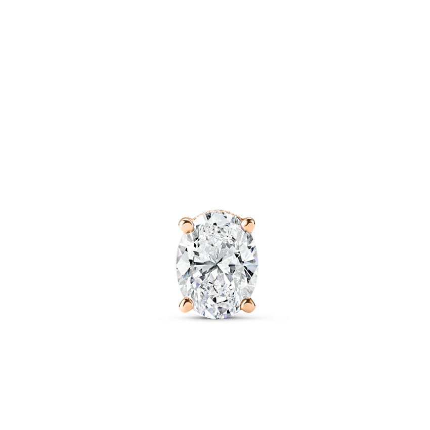 Oval Diamond Engraved Threaded Stud Earring With Titanium Backing - Image 10