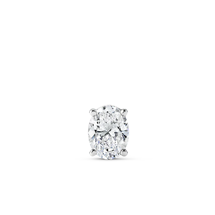 Oval Diamond Engraved Threaded Stud Earring With Titanium Backing - Image 3
