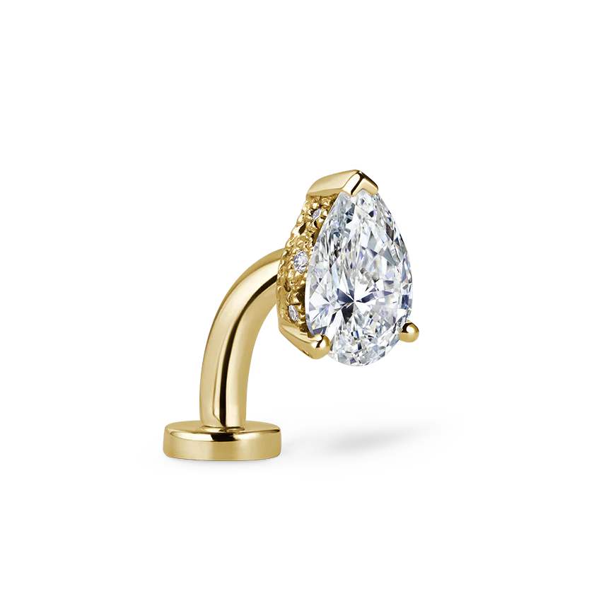 Pear Diamond Engraved Navel Floater - Image 14