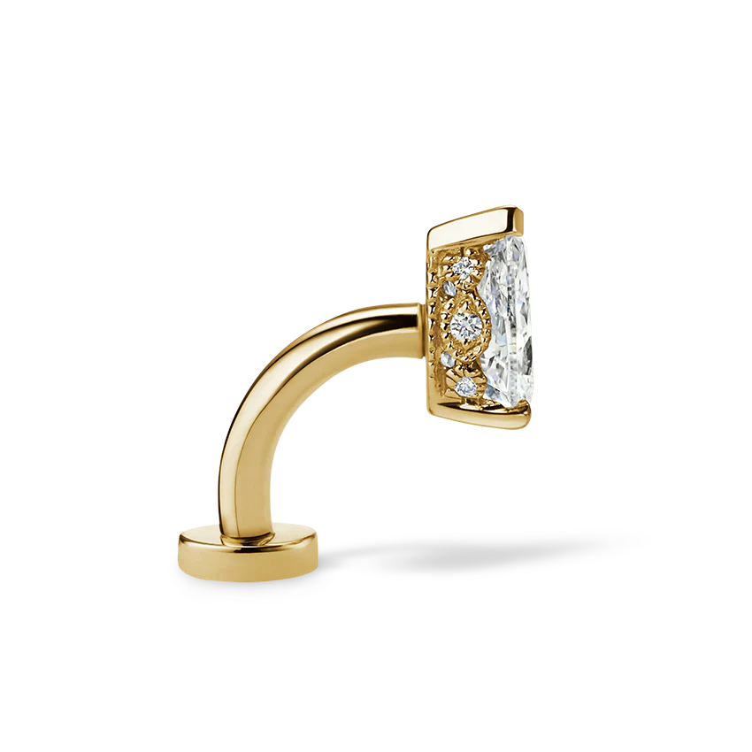 Pear Diamond Engraved Navel Floater - Image 20