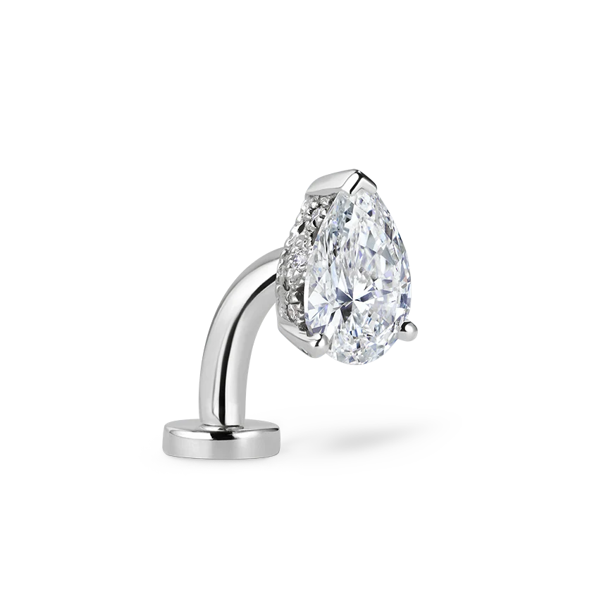 Pear Diamond Engraved Navel Floater - Image 6