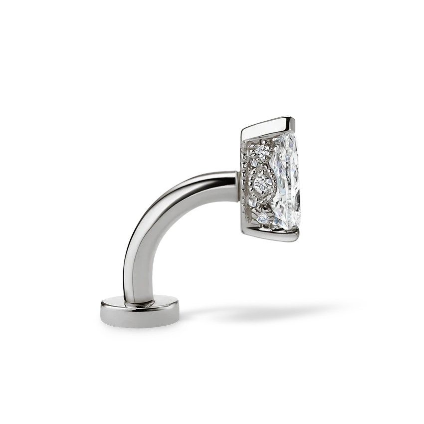 Pear Diamond Engraved Navel Floater - Image 8
