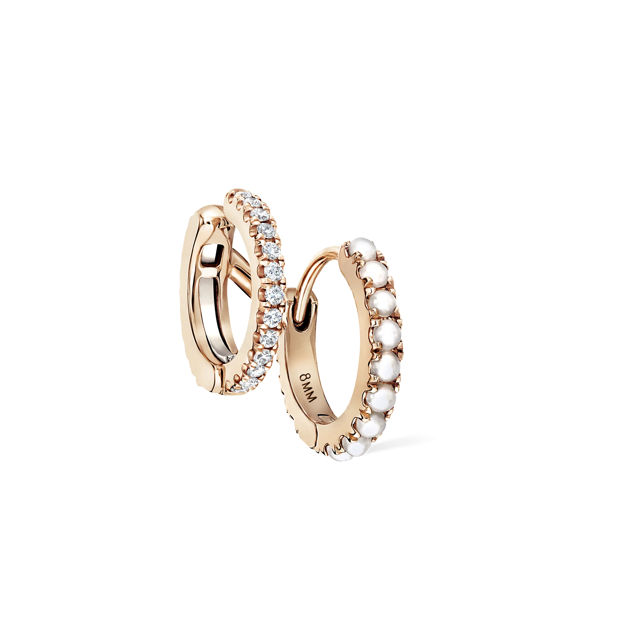 Pearl and Diamond Double Eternity Linked Hoop Earring and Cuff - Image 30