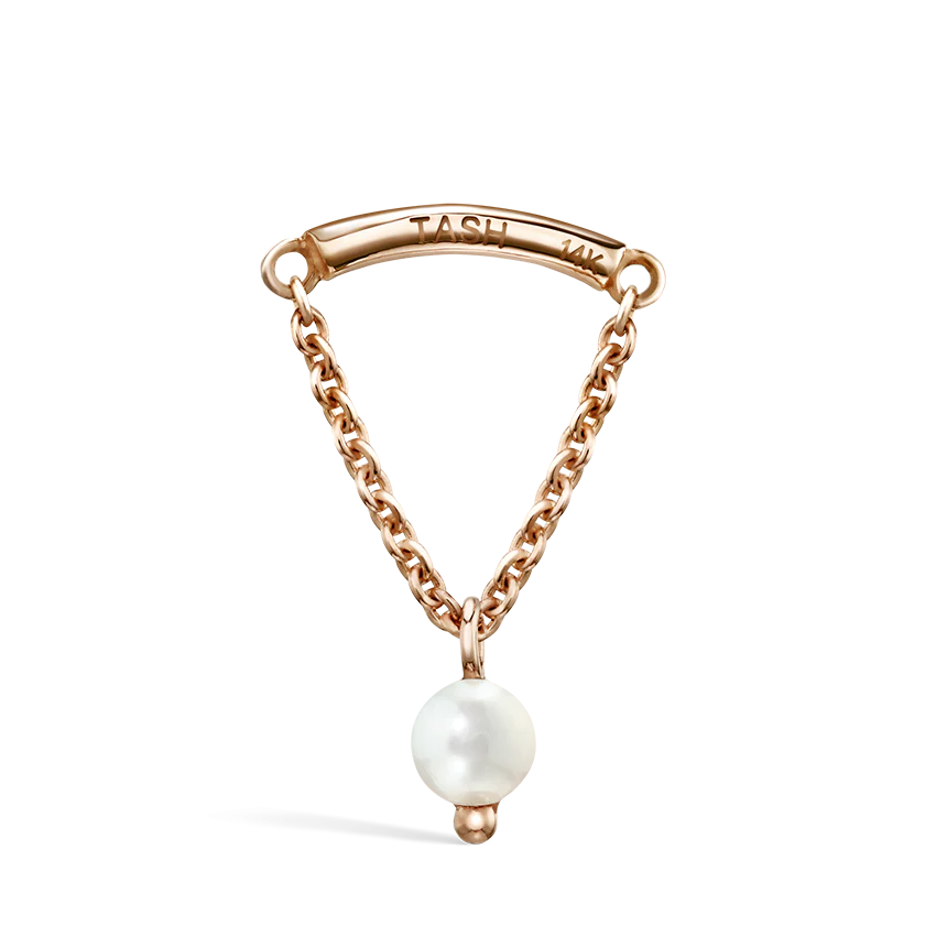 Pearl Drape Threaded Stud Earring With Titanium Backing - Image 17