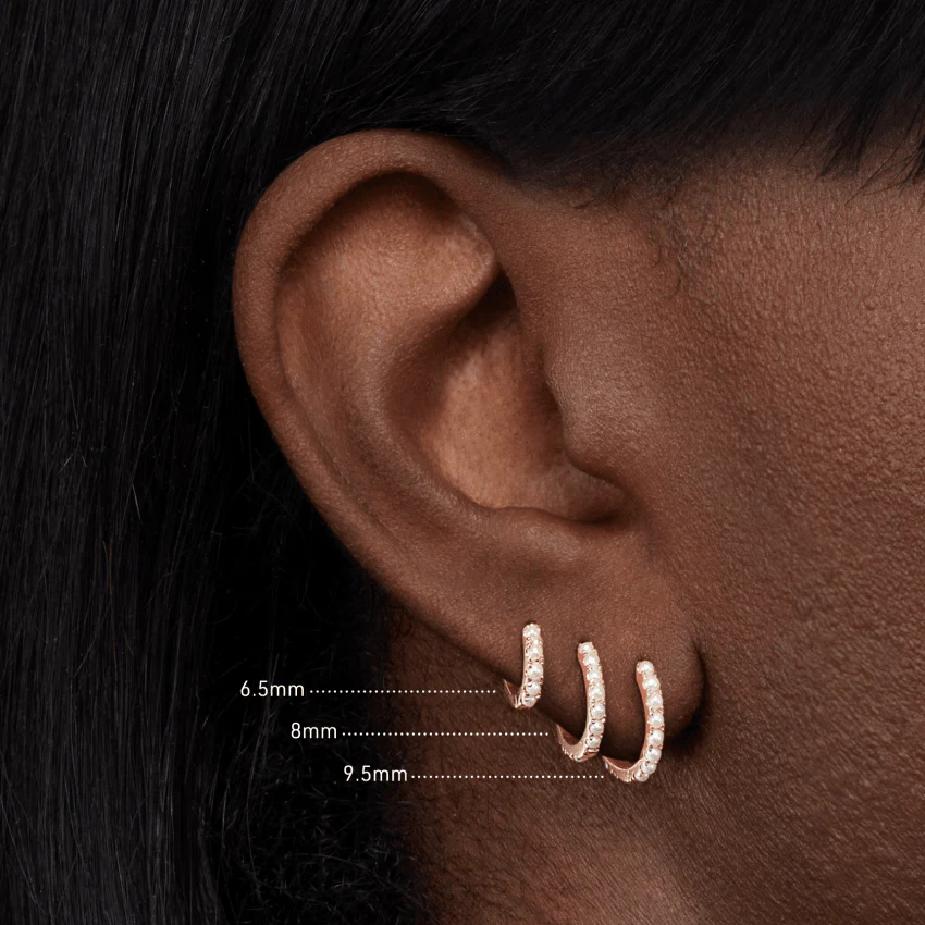 Pearl Eternity Hoop Earring - Image 13