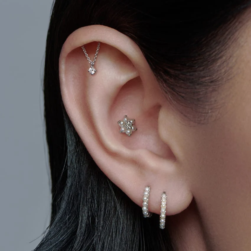 Pearl Eternity Hoop Earring - Image 28