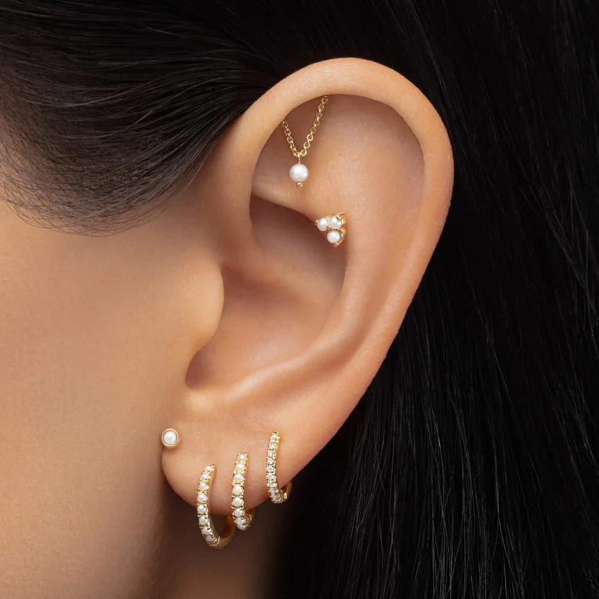 Pearl Eternity Hoop Earring - Image 41