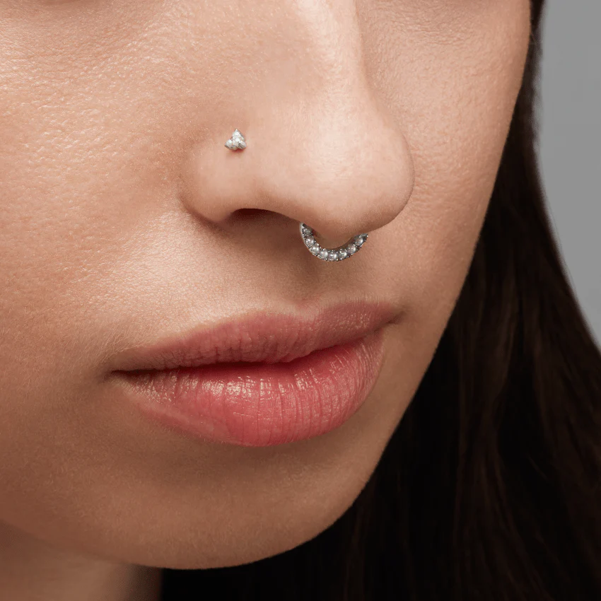 Pearl Horizontal Eternity Hoop Earring - Image 18