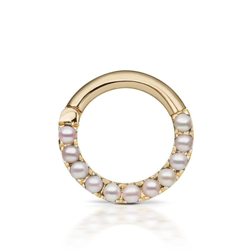 Pearl Horizontal Eternity Hoop Earring - Image 26