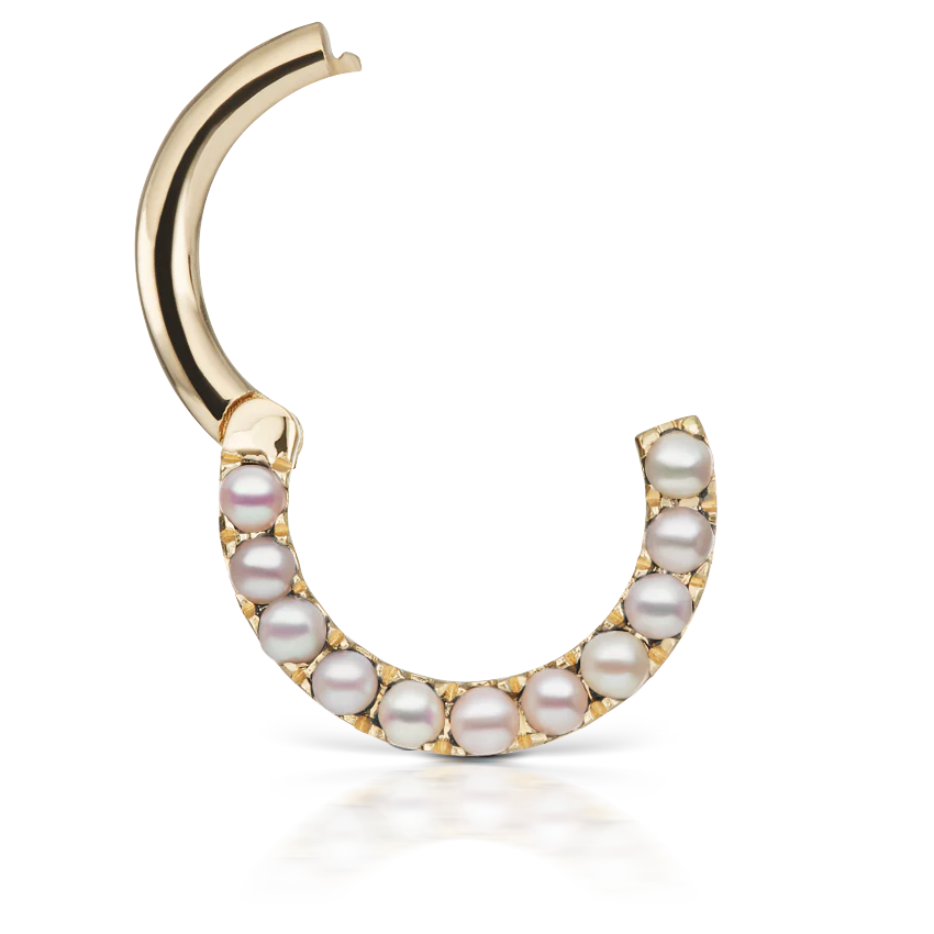 Pearl Horizontal Eternity Hoop Earring - Image 27