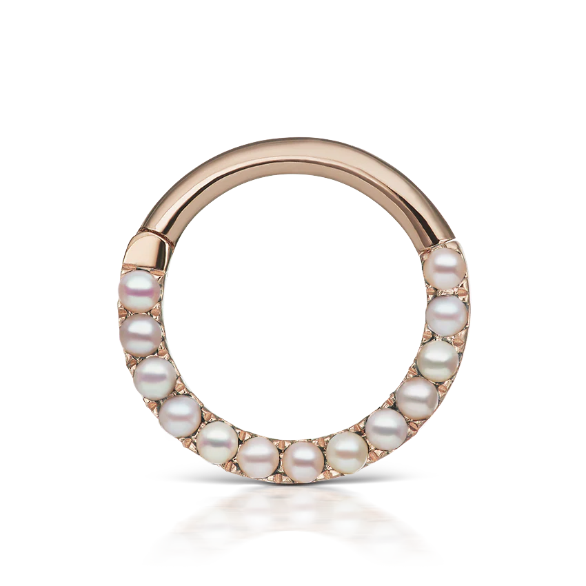 Pearl Horizontal Eternity Hoop Earring - Image 30
