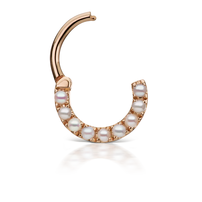 Pearl Horizontal Eternity Hoop Earring - Image 33