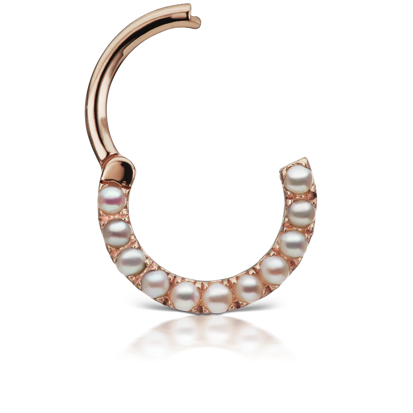 Pearl Horizontal Eternity Hoop Earring - Image 36