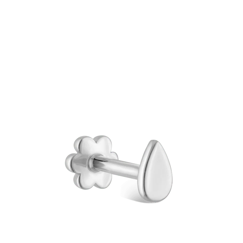 Plain Pear Shaped Threaded Stud Earring