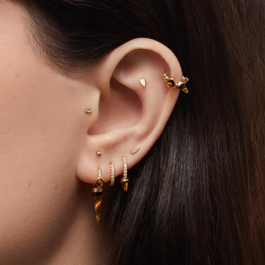 Plain Pear Shaped Threaded Stud Earring - Image 8