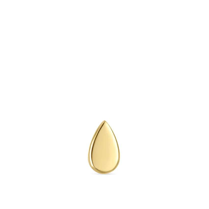Plain Pear Shaped Threaded Stud Earring With Titanium Backing - Image 11