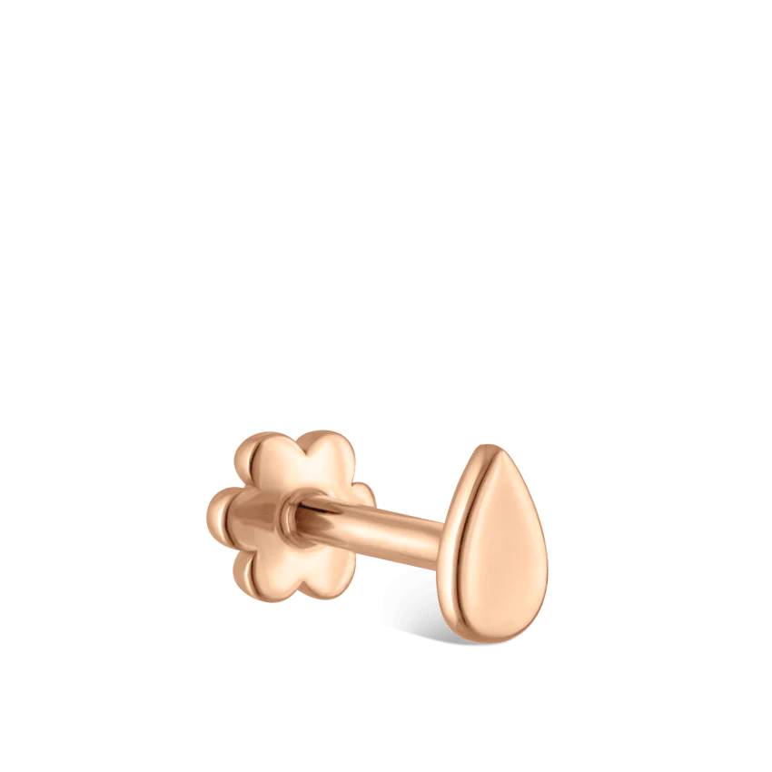 Plain Pear Shaped Threaded Stud Earring With Titanium Backing - Image 12