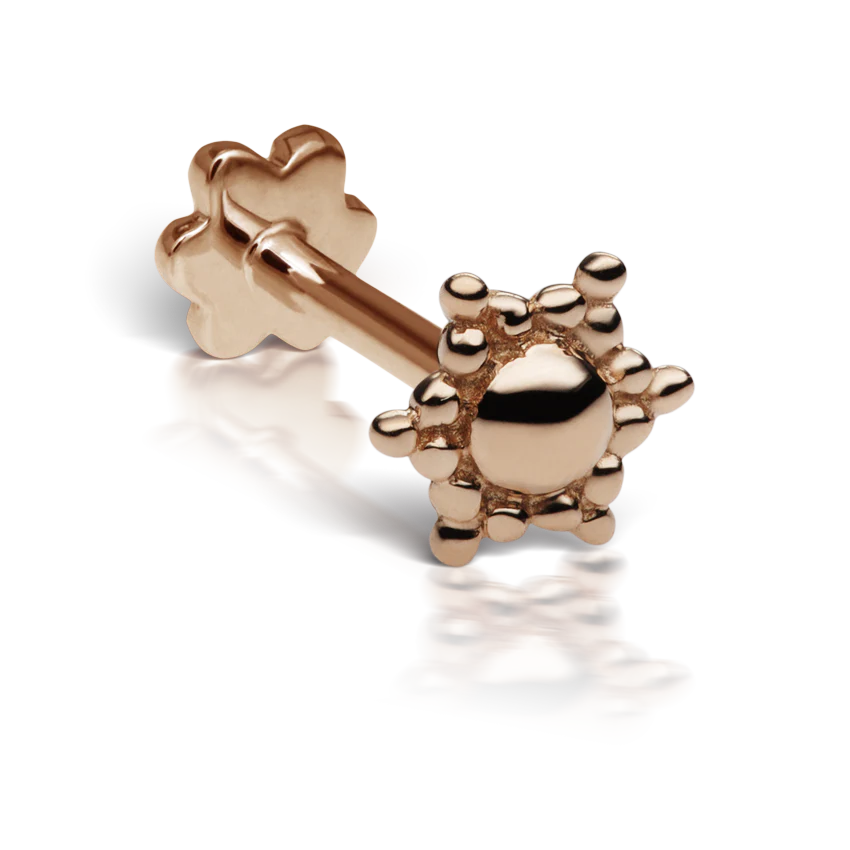 Plain Starburst Threaded Stud Earring With Titanium Backing