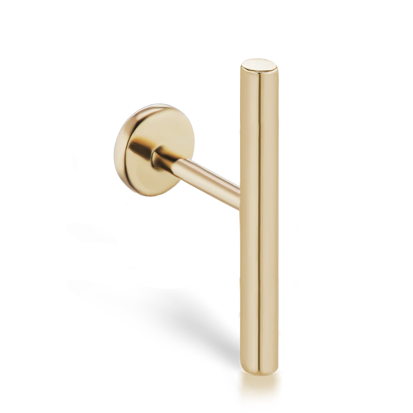 Polished Round Bar Threaded Stud Earring - Image 11