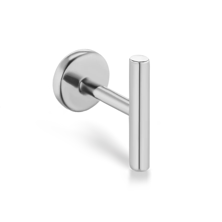 Polished Round Bar Threaded Stud Earring - Image 7