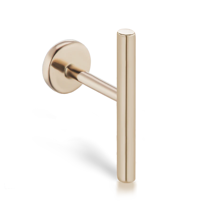 Polished Round Bar Threaded Stud Earring With Titanium Backing - Image 13