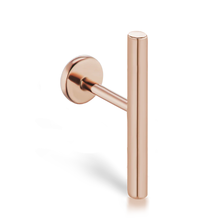 Polished Round Bar Threaded Stud Earring With Titanium Backing - Image 19