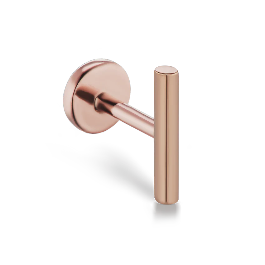 Polished Round Bar Threaded Stud Earring With Titanium Backing - Image 24