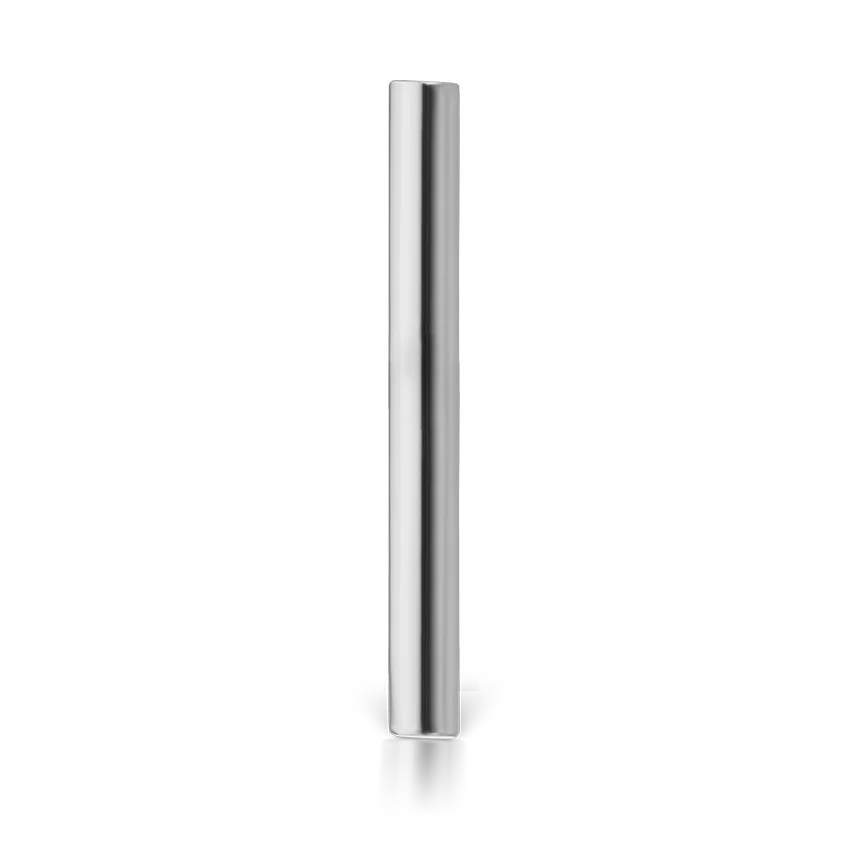 Polished Round Bar Threaded Stud Earring With Titanium Backing - Image 3