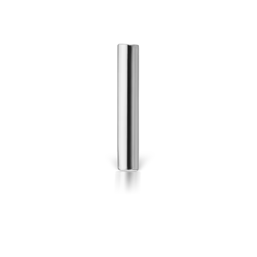 Polished Round Bar Threaded Stud Earring With Titanium Backing - Image 8