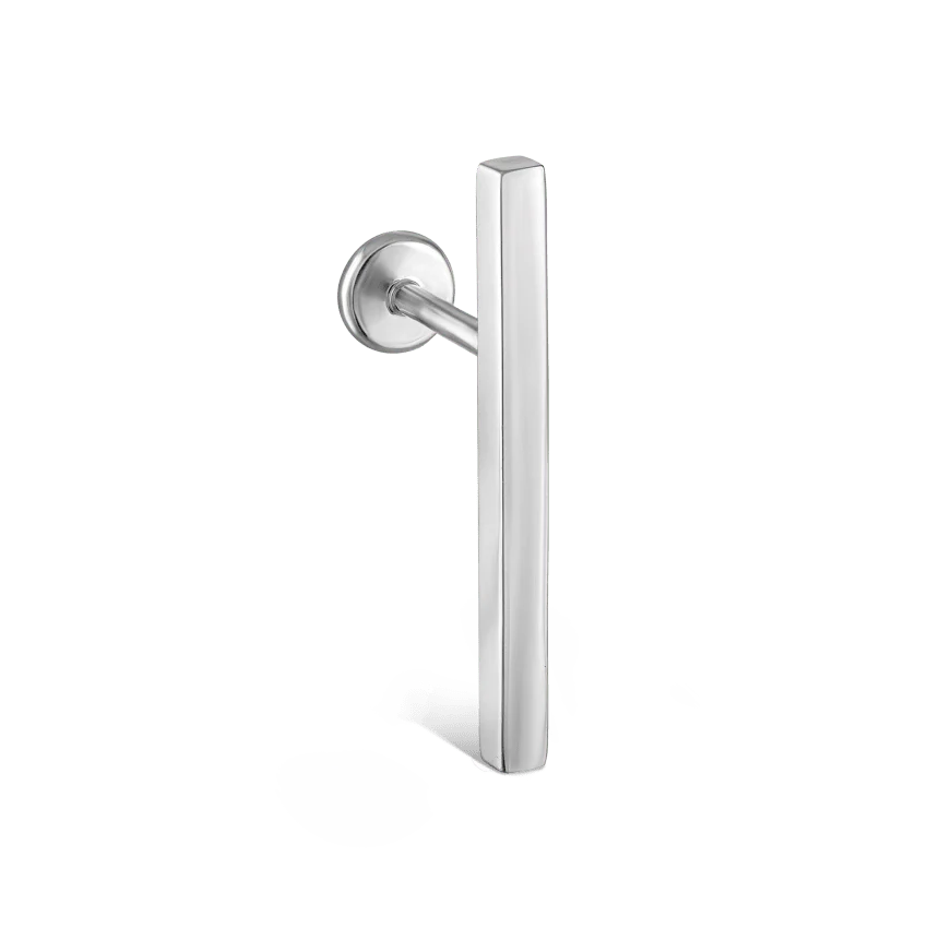 Polished Square Bar Threaded Stud Earring - Image 10