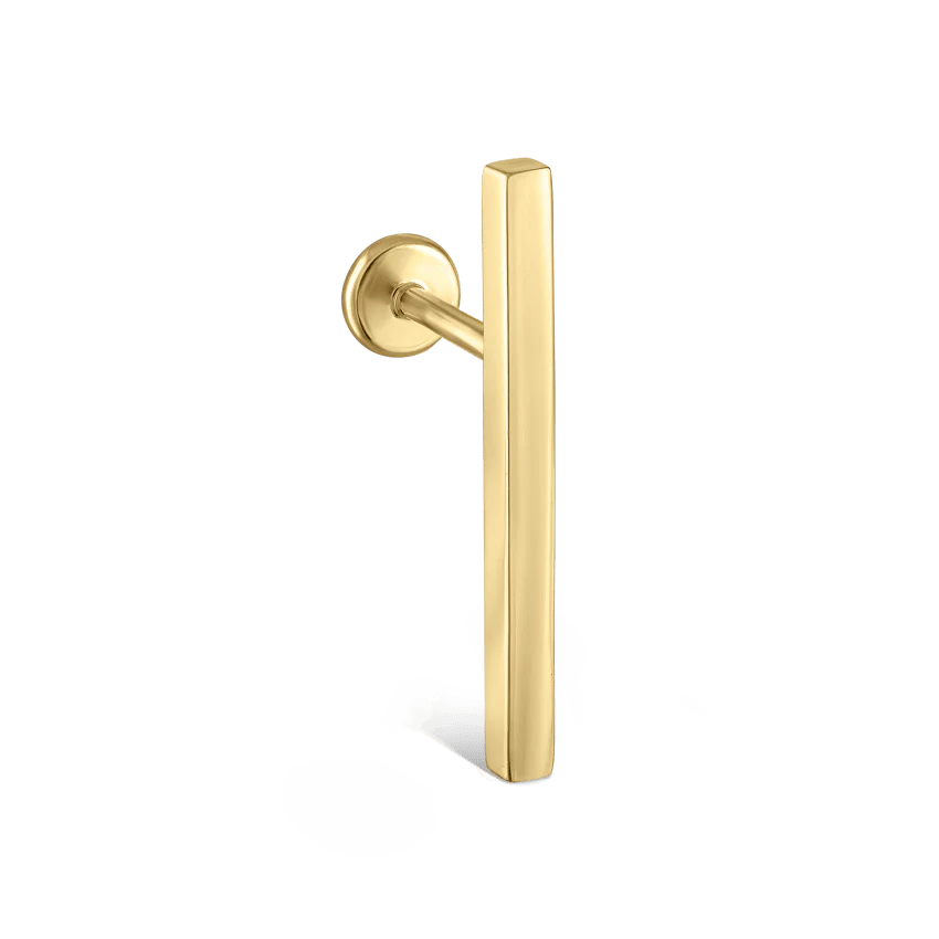 Polished Square Bar Threaded Stud Earring - Image 21