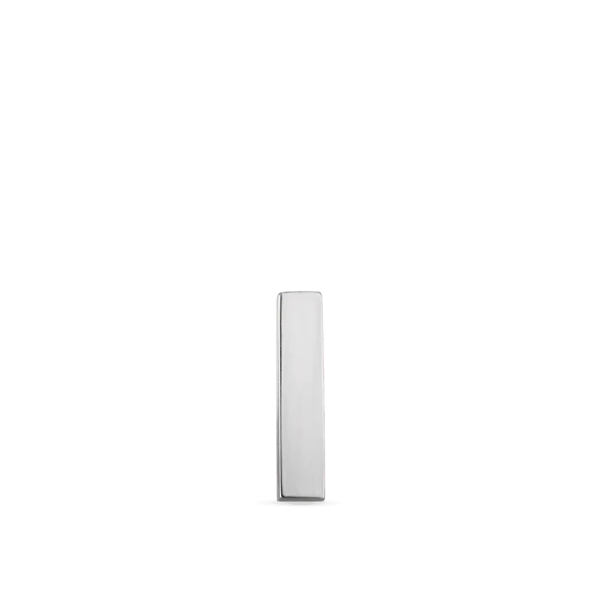 Polished Square Bar Threaded Stud Earring - Image 5